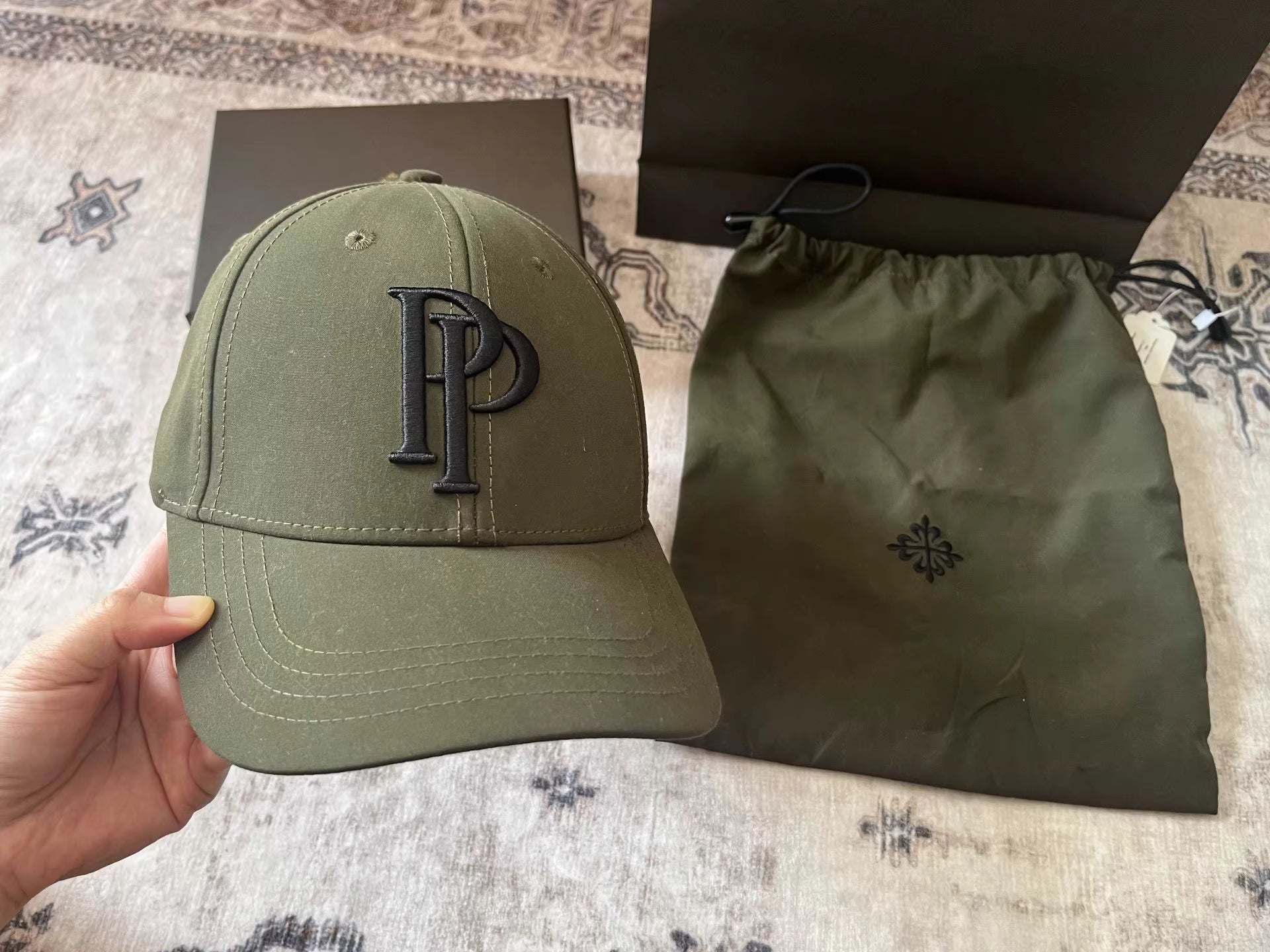Patek Philippe Golf Cap Embroidered in Forest Green with Dust Bag